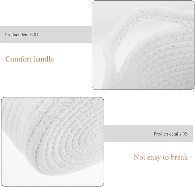 BESPORTBLE 2pcs Cotton Rope Storage Baskets - Image 3