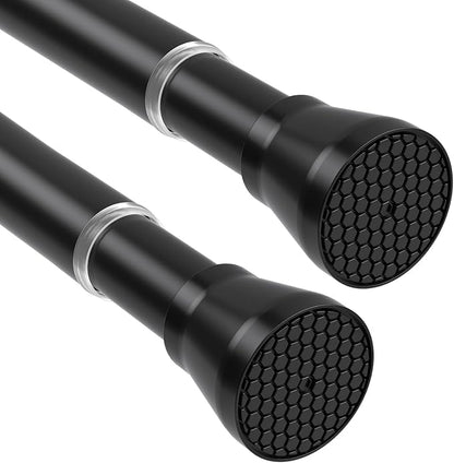 Tension Curtain Rod 2Pack Black Tension Rod Adjustable Curtain Rod No Drilling by HAOYUNTE