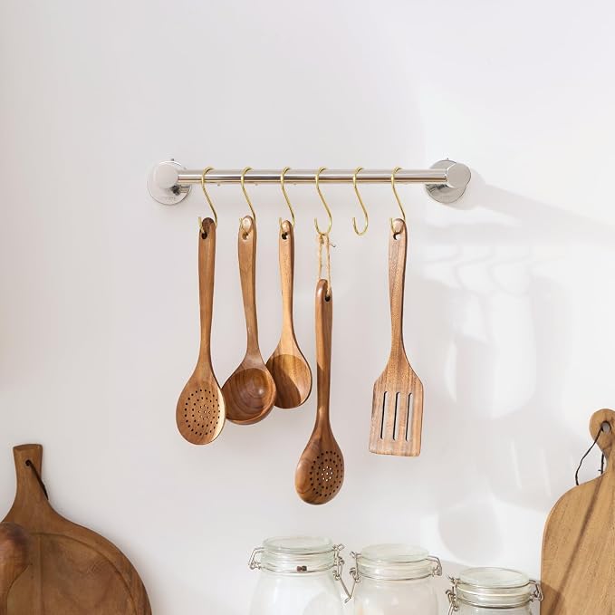 YANGQIHOME 12 Pieces, Brass S Shaped Hooks, Kitchen Pots Pans Coffee Cups Rack - Image 2