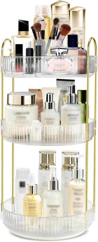 Rotating Makeup Organizer for Vanity, High-Capacity Skincare Perfume Storage by Unknown