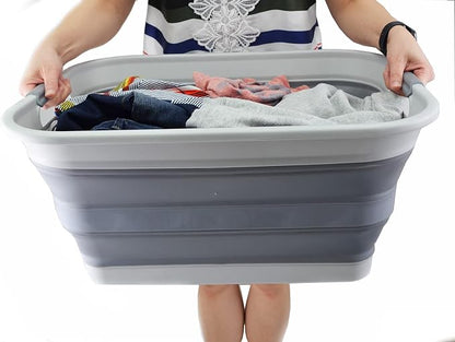SAMMART 42L Collapsible Plastic Laundry Basket-Foldable Pop Up Storage - Image 8