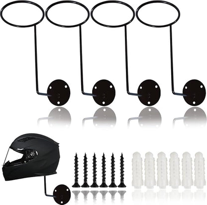TIHOOD 4PCS Helmet Holder, Metal Stand Wall Mounted Hanger Rack by Tihood