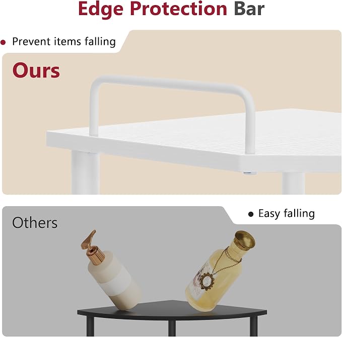 Tajsoon 3 Tier Corner Shelf Stand, Standing Corner Shelf Unit, Industrial Short - Image 4