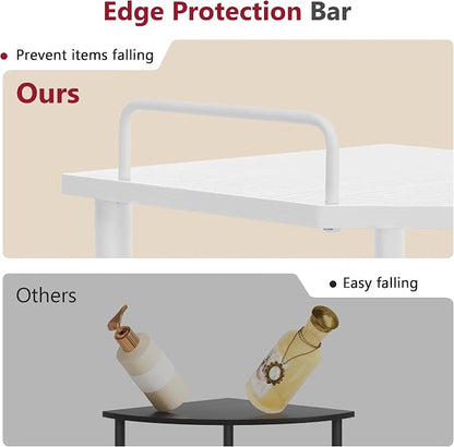 Tajsoon 3 Tier Corner Shelf Stand, Standing Corner Shelf Unit, Industrial Short - Image 4