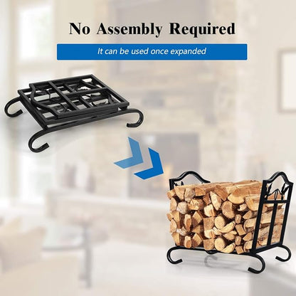 Portable Firewood Rack, Folding Heavy Duty Log Storage Rack Lightweight Suitable - Image 5