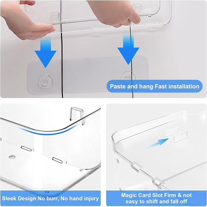 Diesisa Acrylic Wall Mounted Shower Caddy, Adhesive Bathroom Shelves | 4D" x - Image 9