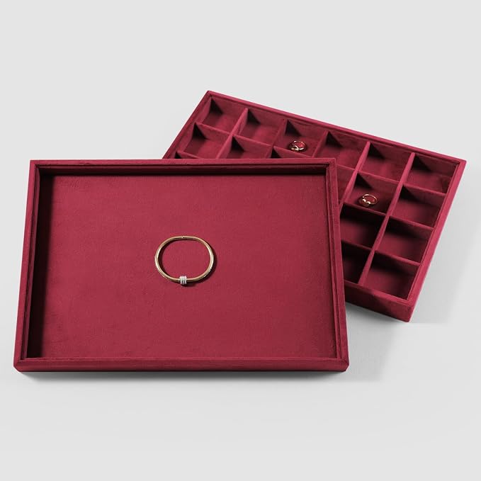 Velvet Stackable Jewelry Display Flat Tray - Image 5