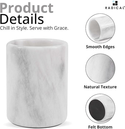 Radicaln Marble Wine Chiller 6.5" Inches White Handmade Insulated Cooler - Image 5