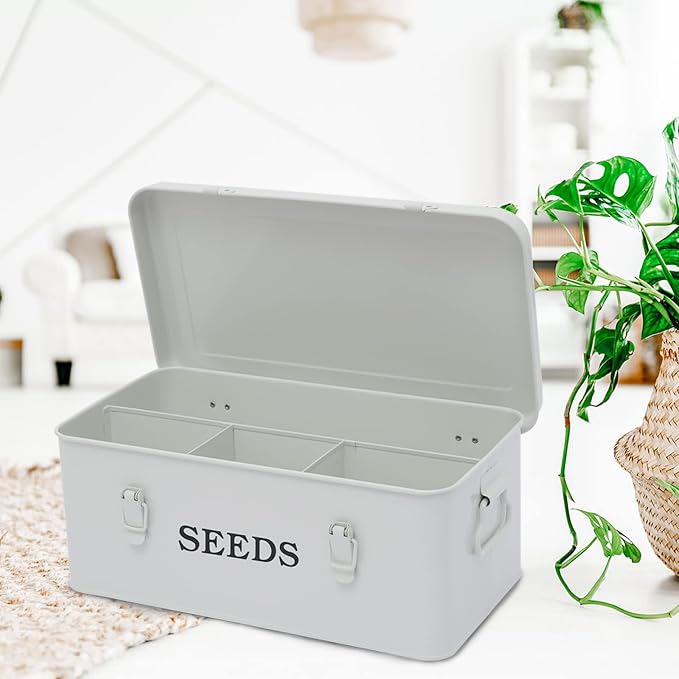 Seed Storage Box Metal Seed Container Seed Packet Storage Organizer, Seed - Image 6