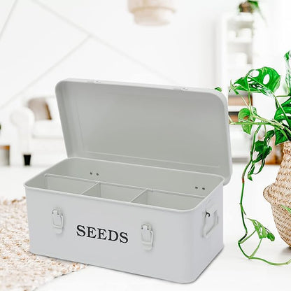 Seed Storage Box Metal Seed Container Seed Packet Storage Organizer, Seed - Image 6