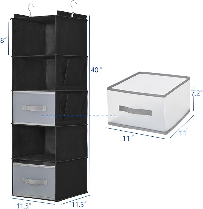 5-Layer Suspended Fabric Shelf Organizer, Equipped - Image 3