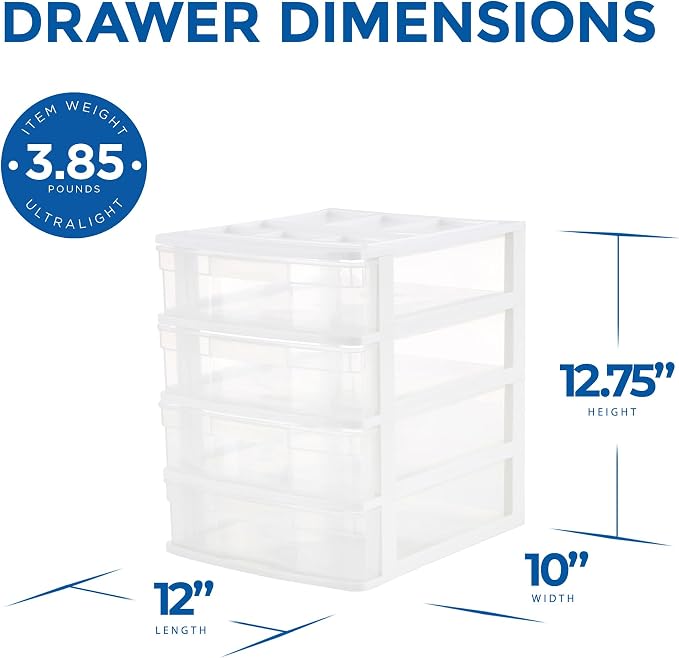 Gracious Living Drawer Organizer, 4-Tier Plastic Storage Desktop Drawers - Image 7