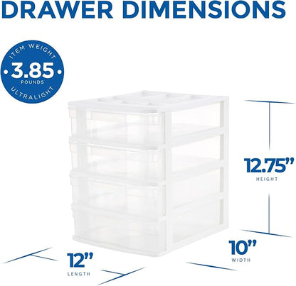 Gracious Living Drawer Organizer, 4-Tier Plastic Storage Desktop Drawers - Image 7