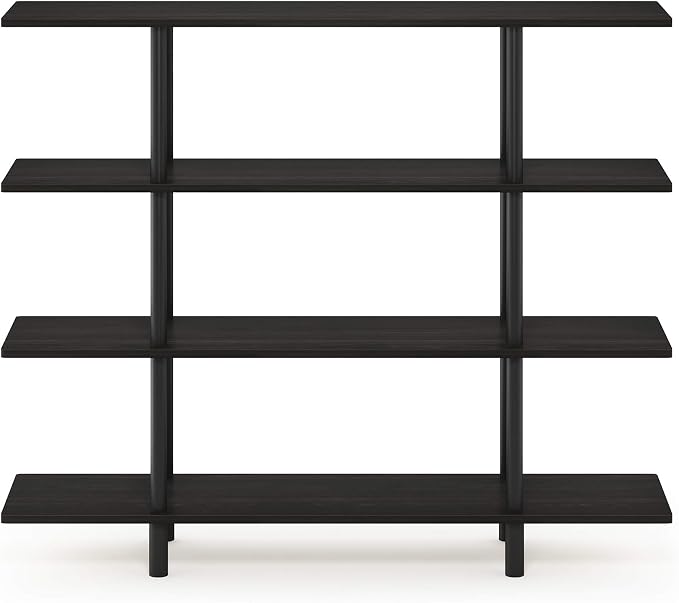 Furinno Turn-N-Tube 4-Tier Wide Display Shelf, Espresso/Black - Image 7