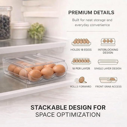 Egg Holder for Fridge with Rolling Auto Dispense, Egg Dispenser for Refrigerator - Image 6