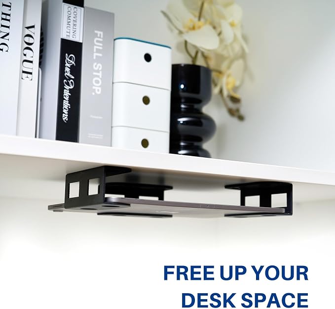 BYMECOST Under Desk Laptop Mount, Metal Under Desk Storage Holder, - Image 7
