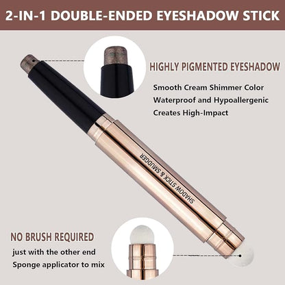 Dark Brown Eyeshadow Stick Makeup, Highlighter Matte Cream Eye Shadow Pencil - Image 3