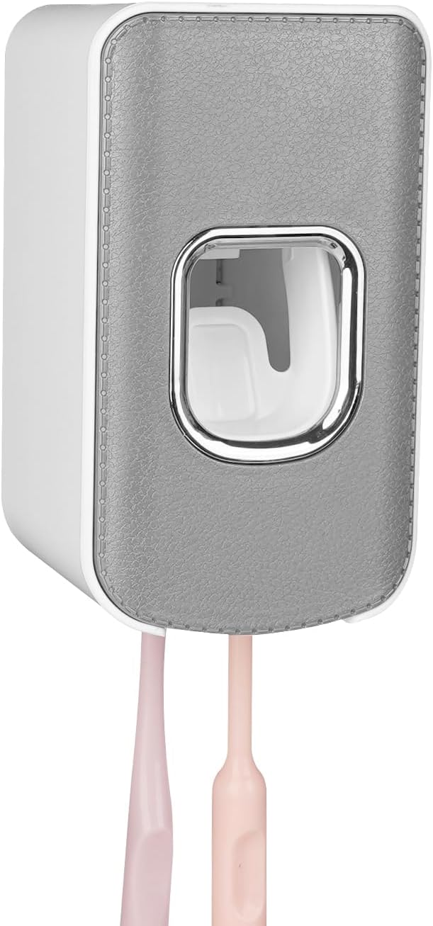 2 Slot Plastic Toothbrush Holder and Toothpaste Dispenser Wall Mounted - Image 6