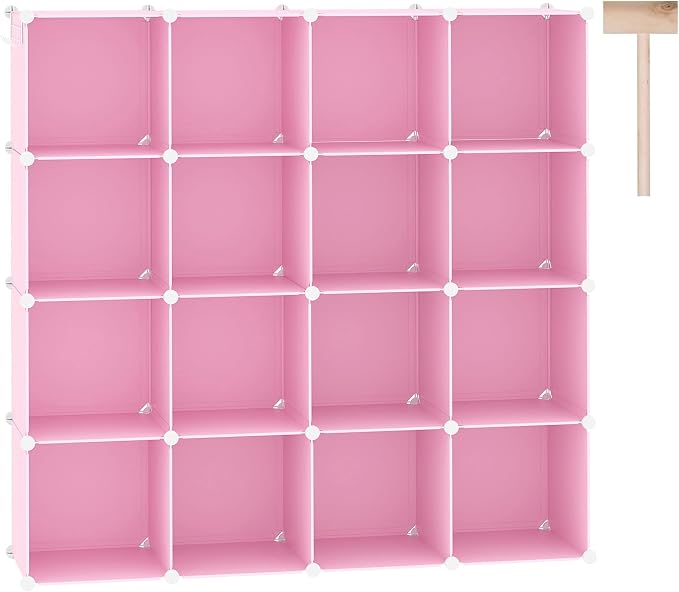 C&AHOME Cube Storage Organizer, 16-Cube Shelves Units, Plastic Storage Cubes by CAHOME