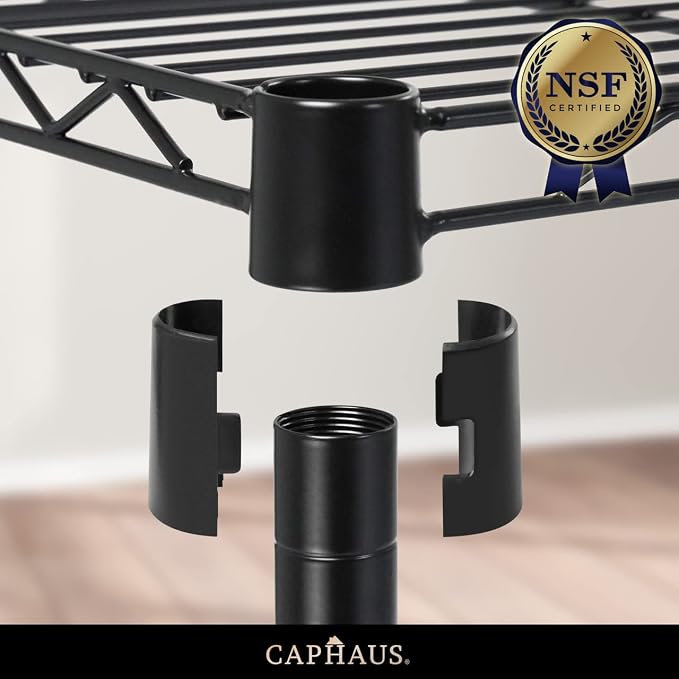 CAPHAUS NSF Heavy Duty Wire Shelving w/Wheels, Leveling Feet & Liners, Storage - Image 7