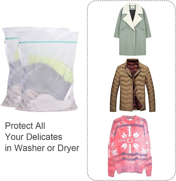 OTraki Mesh Laundry Bag for Delicates 2 Pack Garment Wash Bag 24 x 32 inch - Image 5
