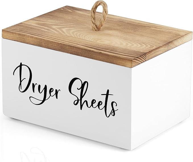 Bivvclaz Dryer Sheet Holder, Wooden Laundry Sheets Container, Laundry Room by Bivvclaz
