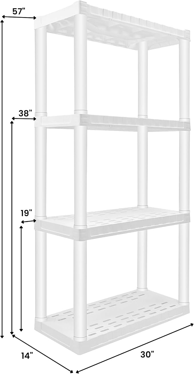 Oskar 4-Tier Storage Shelf, Heavy Duty Shelving Unit, 400 lbs, Laundry Room - Image 3