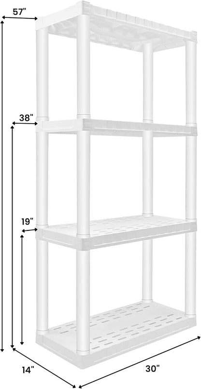 Oskar 4-Tier Storage Shelf, Heavy Duty Shelving Unit, 400 lbs, Laundry Room - Image 3