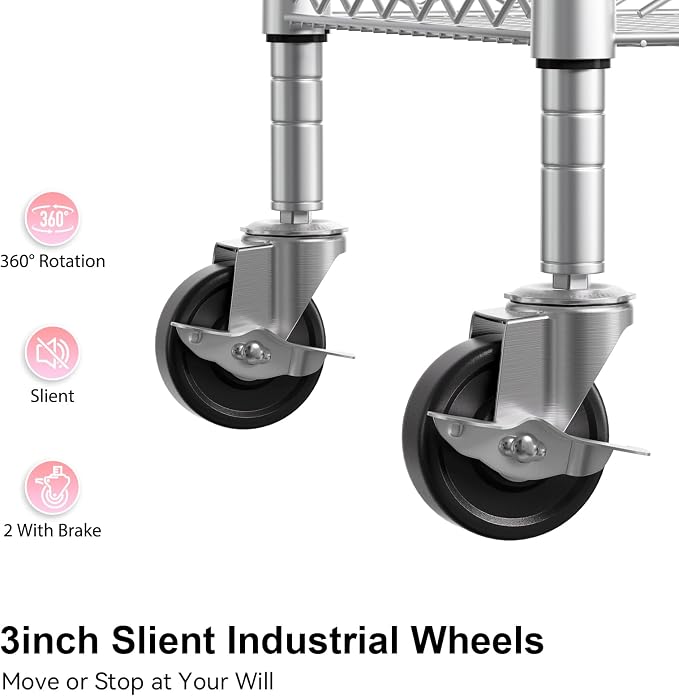 3 Tier Rolling Kitchen Carts - Image 5