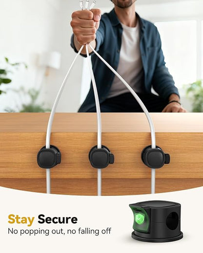 8Pack Rotatable Cord Organizer, INCHOR Cable Organizer, Spring Cable Clips - Image 4