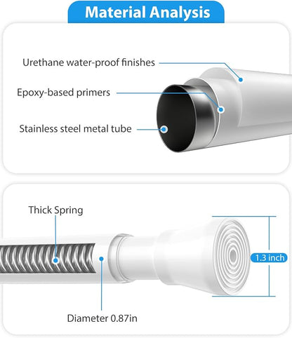 Spring Tension Curtain Rod 30 to 64 Inch, Adjustable Curtain Rods No Drilling - Image 4