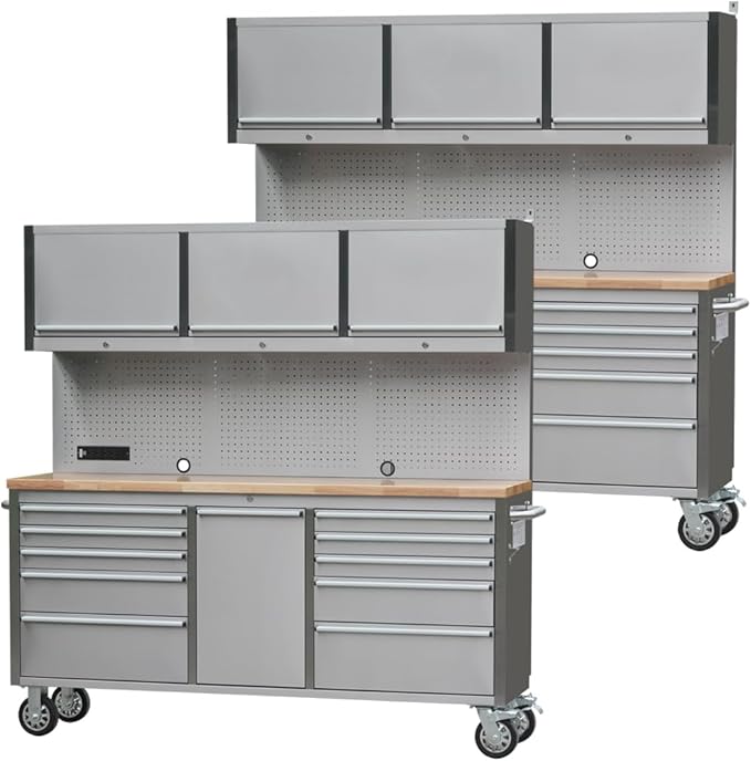 2 Pack - 72" Stainless Steel Rolling Tool Chest by UYRIE