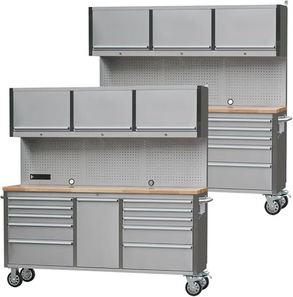 2 Pack - 72" Stainless Steel Rolling Tool Chest by UYRIE
