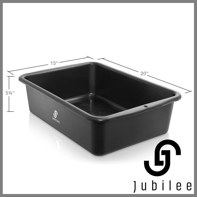 Jubilee 4-Pk Plastic Storage Bin, 20L Black Bus Utility Tub – Heavy Duty - Image 7