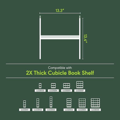 Furinno Cubicle Cube Insert, H-Shelf Cube Organizer, 2-Tier Shelf Dividers - Image 3