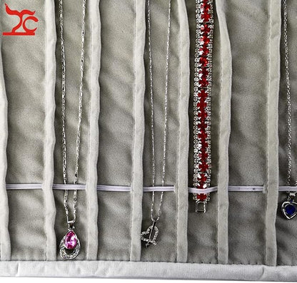 Portable Jewelry Roll Untangled Secure Necklace Travel Storage Bag Displays - Image 4