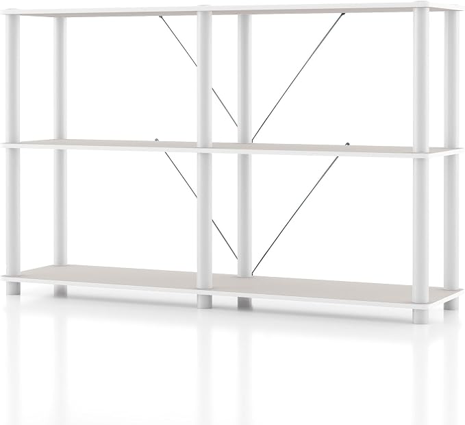 HOMES: INSIDE + OUT Apexa Modern 3-Tier Extra Wide Shelving Units, Collectibles by HOMESInsideOut