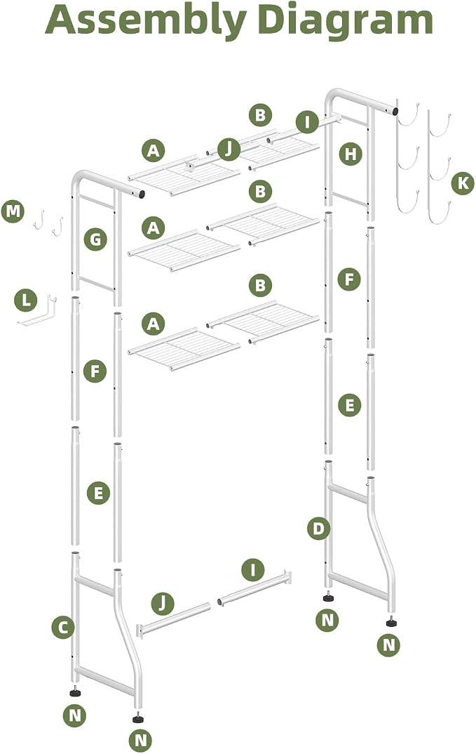 Simple Trending 3 Tier Over The Toilet Storage Rack, Metal Bathroom Shelf - Image 8