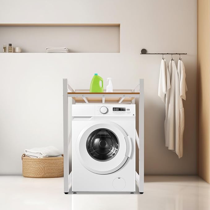 Over The Washer and Dryer Storage Shelf, Height Adjustable Washer Dryer - Image 6