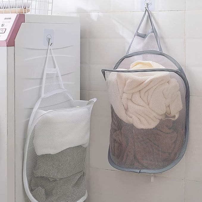 Mesh Collapsible Small Wall Laundry Baskets，Hanging Laundry Hamper，for Hotel - Image 6