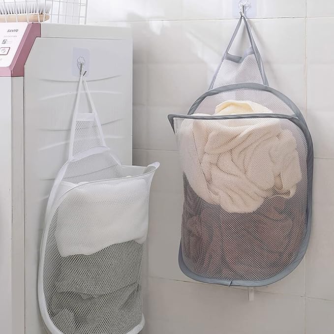 Mesh Collapsible Small Wall Laundry Baskets，Hanging Laundry Hamper，for Hotel - Image 7