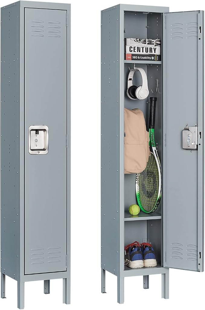 Metal Locker for Home, Dressing Room, 65.98" Steel Storage Lockers for Employees by Anxxsu