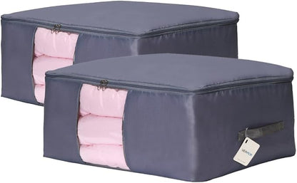 Comforter Storage Bags Pack of 2, Pillow Beddings/Blanket Clothes Organizer by VEAMOR