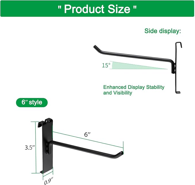 6 Inch Gridwall Hooks, Grid Panel Hanging Hooks - Image 2