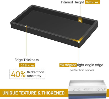 Silicone Bathroom Tray, Shatterproof Small Black Bathroom Tray, High-Grade - Image 2