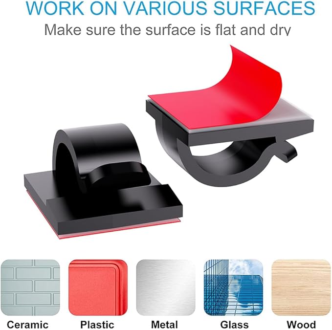 100 PCS Cable Clips Cord Organizer, Wire Holder - Image 5