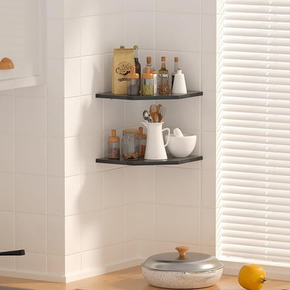 JJL Corner Shelves, 12 Inch Corner Shelf Wall Mounted - Image 2