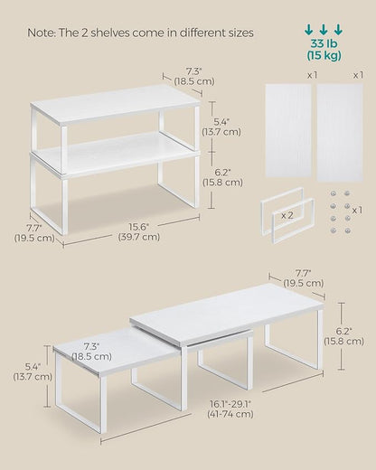 SONGMICS Cabinet Organizer Shelf, Kitchen Storage, Spice Rack, Expandable - Image 3