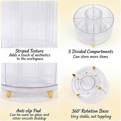 360 Degree Rotating Desktop Organizer, Makeup Brushes, Desktop Stationery - Image 5