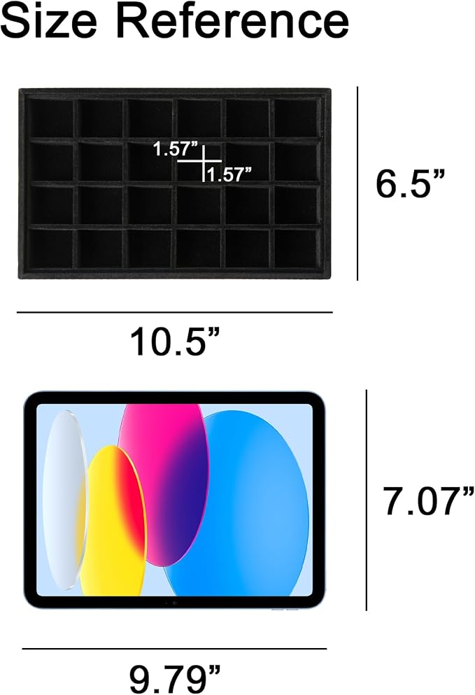 Frebeauty 24 Grid Earring Organizer, Velvet Jewelry Tray - Image 3